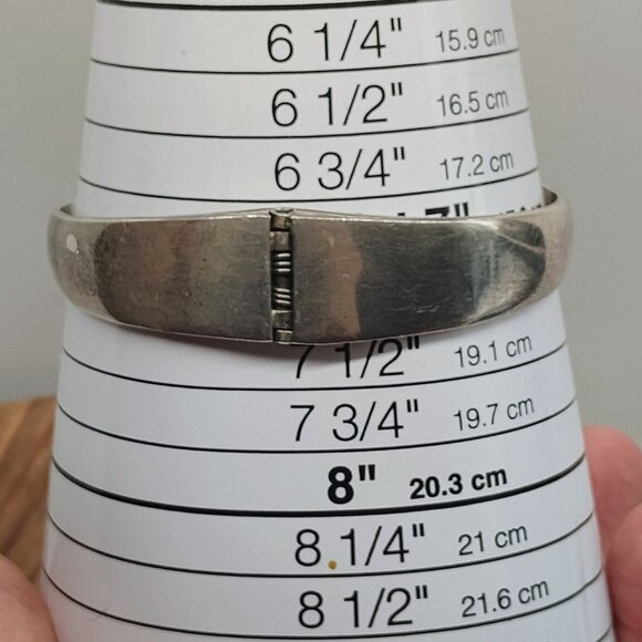 Vtg Mexico 950 Silver Inlay Turquoise Hinged Cuff Bracelet 57.6 g - Picture 7 of 9